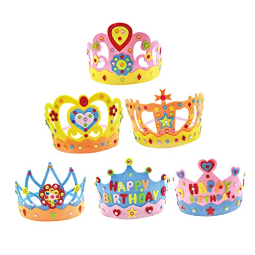 MOLUCKFU 6Er Set DIY Krone Hutkrone Tiara Bastelset Kronen Tiara DIY Bastelset Schaumstoff Prinzessinnenkronen Geburtstagskronen Für Studenten Geburtstagsgeschenkzubehör von MOLUCKFU