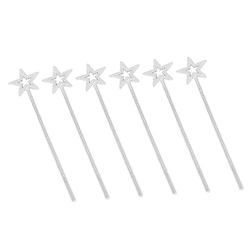 MOLUCKFU 6St Party Zauberstab Partydekorationen Lotus Teelichter Kerzenhalter Kinderspielzeug Zauberstab für Kinder Sternenstäbe Fairy Wand Kinder Spielzeug Zauberstäbe Feenstäbe Silver von MOLUCKFU