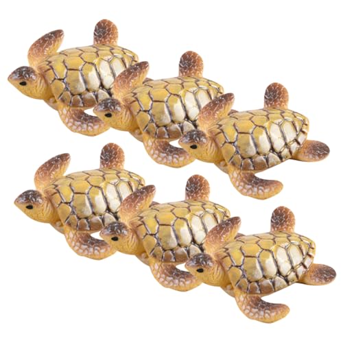 MOLUCKFU 6St kleine Schildkrötendekoration Mini-Schildkröten-Handwerk Mini-Wasserkühler Meerestiere wohnaccessoires raumdeko kleines Schildkrötendekor Miniatur-Schildkrötenstatue Harz von MOLUCKFU