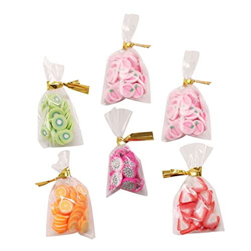 MOLUCKFU 6st Snacks Miniaturspielzeug Mini-süßigkeitstüten Mini-Food-Spielzeug Mikrolandschaftsdekor Simulierte Snackbeutel Bonbon-Modell Miniatur-Ornamente Obsttüten Mini-hausschmuck Gummi von MOLUCKFU