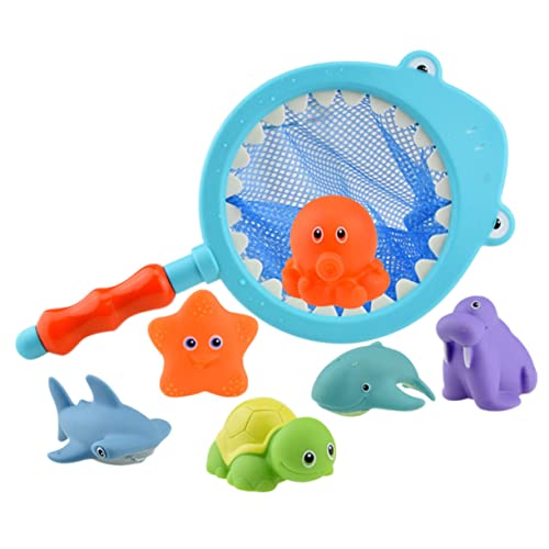 MOLUCKFU 7 STK Badespielzeug Für Kinder Fischnetz-Spiel Badewanne Spielzeug Wasserberieselungsspielzeug Badespielzeug Für Babys Tiere Wasserberieselungs-badespielzeug Plastik von MOLUCKFU