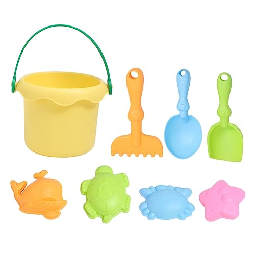 MOLUCKFU 7 Teiliges Strand Sandspielzeug Set Für Kinder Lustiges Kunststoff Spielset Für Und Strand Inkl Sandsieb Und Tasche Zufällige Farbe von MOLUCKFU