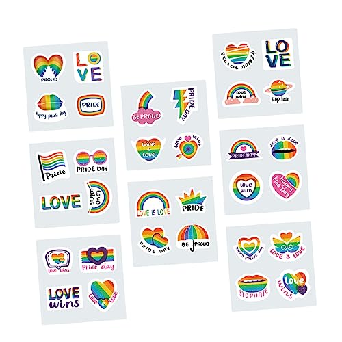 MOLUCKFU 8 Blätter Gleich Geschlecht Liche Aufkleber Liebesstolzaufkleber Gay-Pride-Aufkleber Helle LGBT-regenbogenaufkleber LGBT-Gay-Love-Aufkleber LGBTQ Stolz Partygeschenke Colorful PVC von MOLUCKFU