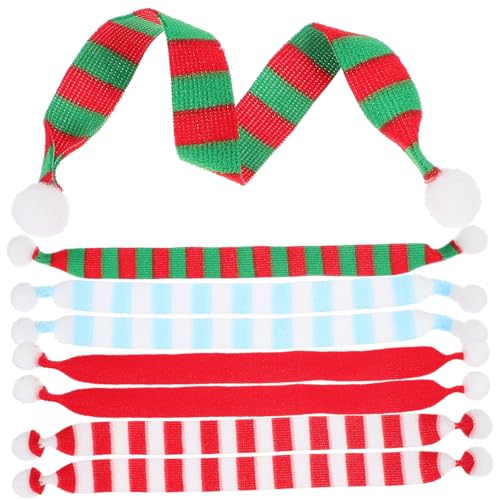 MOLUCKFU 8St weihnachtsschal Dekoration Minischals für Puppen Schal für Frauen Puppentuch weinachts dekorativer Minischal Schals mit Spielzeugfiguren Polyester von MOLUCKFU