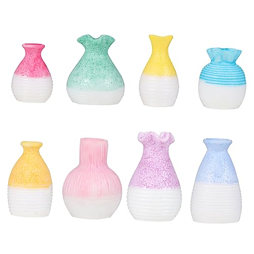 MOLUCKFU 8st Minivase Eimer Florist Künstliche Pflanzen Gefälschte Pflanzen Mini-Ornament Ästhetisch 1 Vase Im Maßstab 12 Schöne Vase Künstliche Hängepflanzen Miniatur Mini-blumentopf Harz von MOLUCKFU