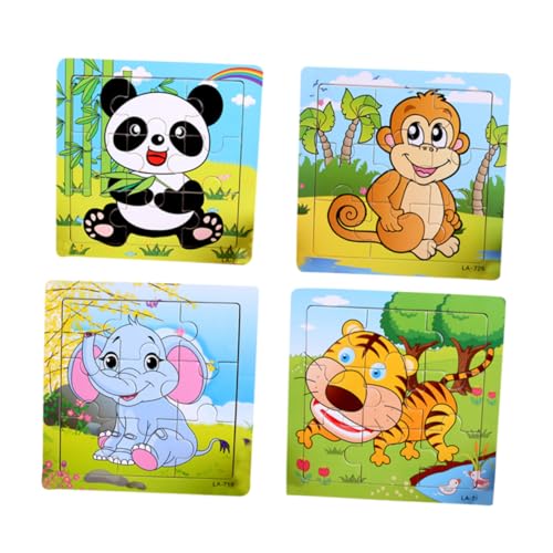 MOLUCKFU 9 1 Tier Puzzle Für Kleinkinder Farbige Lernspielzeuge Für Vorschulkinder Mit Elefant Tiger Panda Und Pädagogisches Und Sensorisches Für von MOLUCKFU