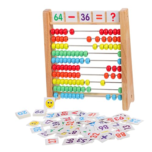 MOLUCKFU Abakus Set Aus Für Kinder Mathe Lernspielzeug Mit Zählperlen Und Zahlenkarten Ideales Vorschul Mathelehrmittel Für Spielerisches Lernen Und Zahlenverständnis von MOLUCKFU