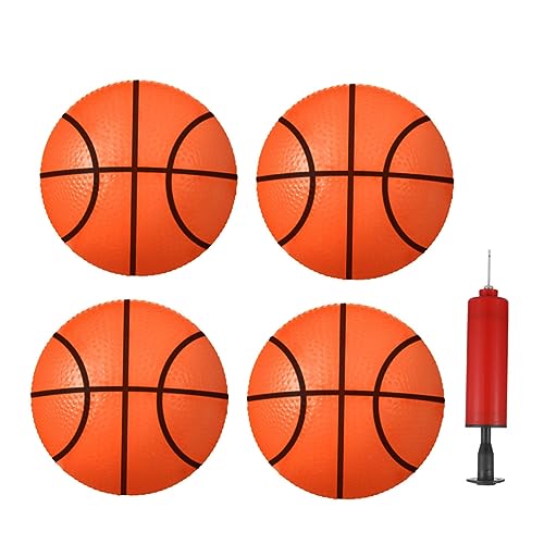 MOLUCKFU Basketballkorb Indoor Kinder 1 Set Aufblasbarer Basketball Für Robuste PVC Basketballspielzeuge Für Kleinkinder 4 Bällen Und 1 Luftpumpe Farben Zufällig Ideal Für Drinnen Und Draußen von MOLUCKFU