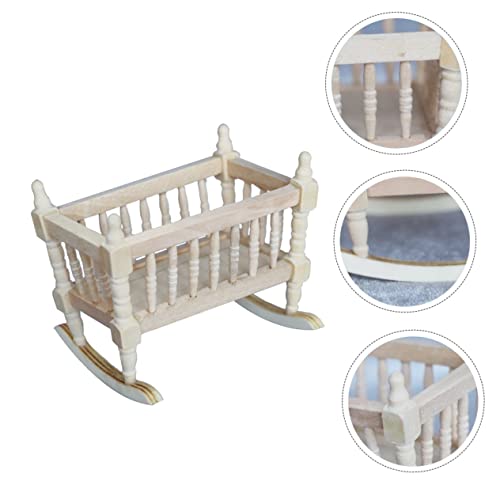 MOLUCKFU Babywiege Puppenhaus Möbel Mini Kinderzimmer Zubehör Verarbeitung Kompaktes Design Kreative Bastelidee für Puppenhaus Sammler MOLUCKFU Babywiege Puppenhaus Möbel Mini Kinderzimmer Zubehör Verarbeitung Kompaktes Design Kreative Bastelidee für Puppenhaus Sammler von MOLUCKFU