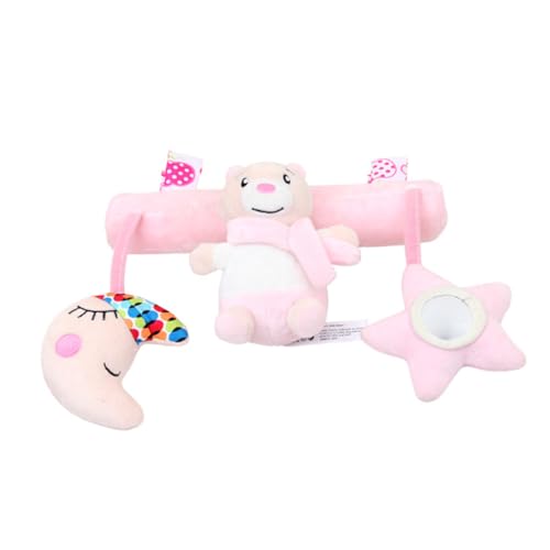 MOLUCKFU Bett hängen Kinderwagen Plüsch-Krippenspielzeug babybett für Kinder kinderspielzeug babytragetuch Sensory Toys Rasseln Plüschtiere Rosa von MOLUCKFU