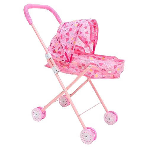 MOLUCKFU Bezaubernder Babypuppen Kinderwagen Für Kleine Mädchen Leichter Spielzeug Buggy Mit Verstellbarem Lenkrad Ideal Für Puppen Bis Inklusive Praktischer Wickeltasche Für von MOLUCKFU