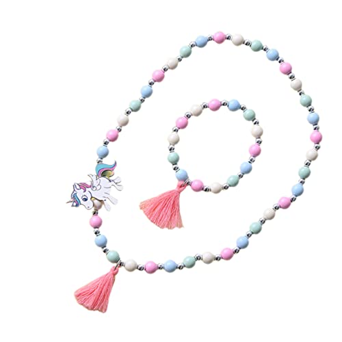 MOLUCKFU Buntes Holzperlenarmband Set Mit 2 Stück Schöne Pastellfarben Halskette Für Kinder Ideal Zum Auffädeln Und Basteln Von Individuellem Schmuck Kreatives Spielzeug Für ädchen Und von MOLUCKFU