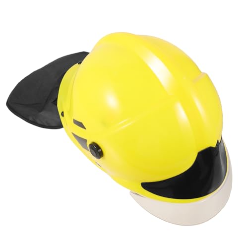 MOLUCKFU Chef Verrückter Hut Feuerwehrmannhut Schutzhelm Feuergefecht Hüte Feuerwehrhut Feuerwehrmann Kostüm Damen Feuerwehrhelm Feuerwehr-requisiten Lustiger Hut Partykostüme Yellow Stoff von MOLUCKFU