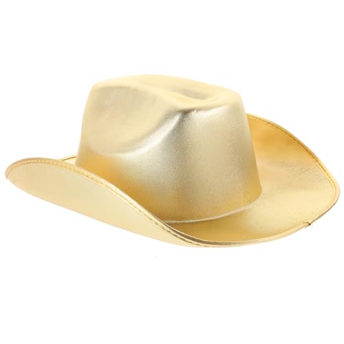 MOLUCKFU Cosplay-Kostümhut Hut Frauen Cowgirl-Kostüm Cowgirl-Hut verstellbarer Cowboyhut Glitzernder Cowboyhut Rustikaler Cowboyhut Kuhhut Cowgirl-Party-Dekorationen Männer Hut Eva Golden von MOLUCKFU