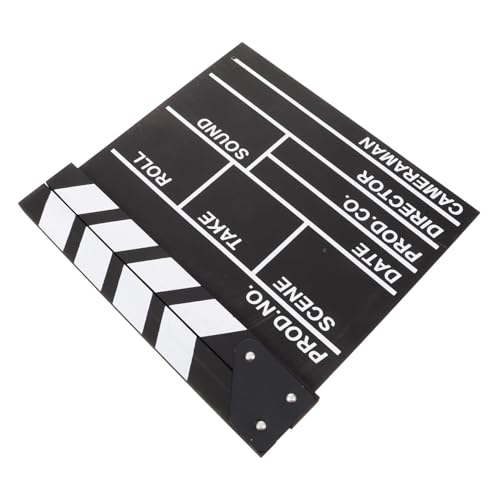 MOLUCKFU Direktor Board Spule Schiefertafeln Direktoren Schindel Filmklapper Bretter Bühnen-requisiten Filmrequisite Filmschindel Vorstand Planke Schwarzes Klappbrett Hölzern Black von MOLUCKFU