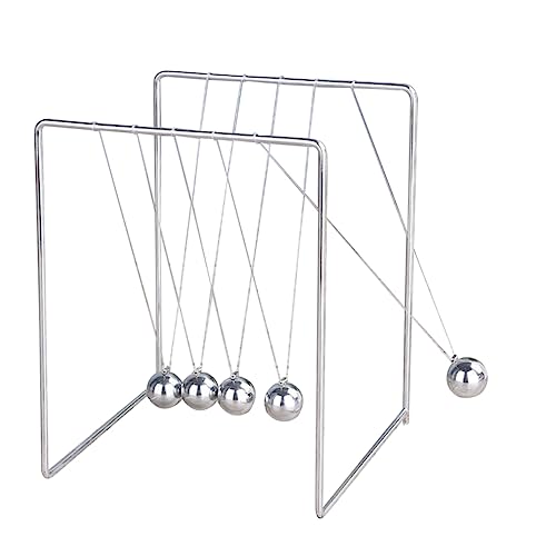 MOLUCKFU Dynamik-Experiment-Tool Schaukelspielzeug Perpetuum Mobile Schreibtischspielzeug Wiegen-Balance-Bälle büro Dekoration Spielzeug Erwachsene Heimdekoration Desktop-Schmuck Silver von MOLUCKFU