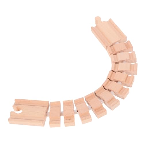 MOLUCKFU Eisenbahngleis Bausatz Puzzle Rätsel DIY-bahngleise Bausätze Zug Bahngleisblöcke Spielen Spuren Schiene Gleismodell Gleiszubehör Kinder-Track-Spielzeug Lehrbahnspielzeug Holz von MOLUCKFU