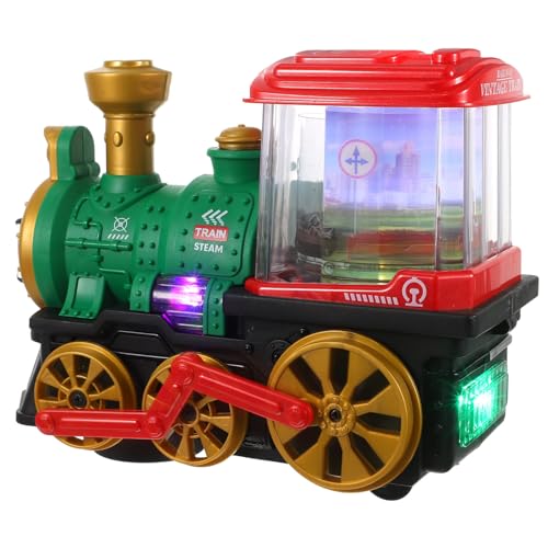 MOLUCKFU Elektrische Eisenbahn Für Kinder Beweglicher Dampfender Zug Mit Rotierender Rauchlampe Perfektes Ab 3 Jahren von MOLUCKFU