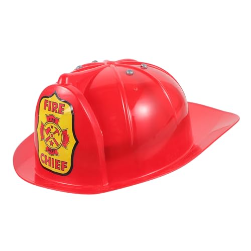 MOLUCKFU Feuerwehrhelm Cosplay Hut Feuerwehrmann Kostü Accessoire Robuster Plastik Feuerwehr Helm Für Perfekt Für Partys Und Rollenspiele von MOLUCKFU