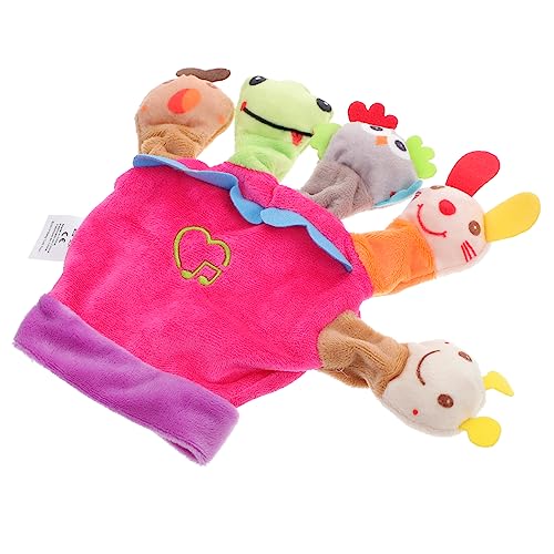 MOLUCKFU Finger Puppen Abdeckung tierischer Finger Handschuhe für Tierfingerpuppen interaktives Spielzeug Kinder Kuscheltier Toy Kinderspielzeug Fingerspielzeug für Kinder PP Baumwolle Rosa von MOLUCKFU