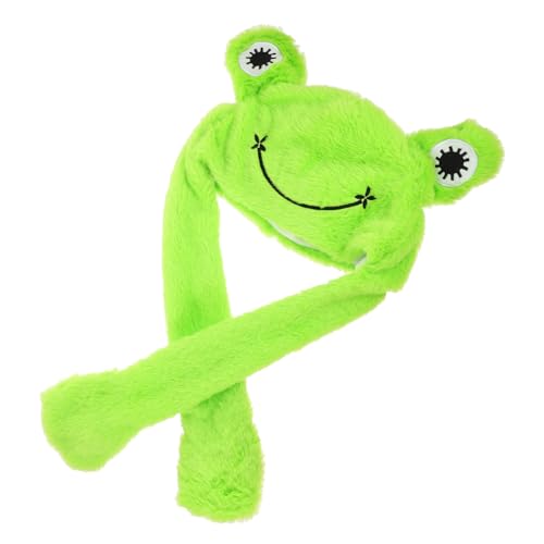 MOLUCKFU Frosch Hut kindermütze caps für kinder tiermütze witzige kopfbedeckung frog costume Cartoon-Frosch-Hut Froschhut-Dekor für Erwachsene Performance-Hut-Requisite pp Baumwolle Green von MOLUCKFU