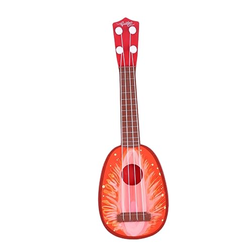 MOLUCKFU Gitarren-Ukulele-Spielzeug musikalische Gitarre Spielzeug Kleinkind Obst Gitarre kinderinstrumente musikinstrumente für Kinder Musikinstrumente, Spielzeug Mini-Obstinstrumente rot von MOLUCKFU