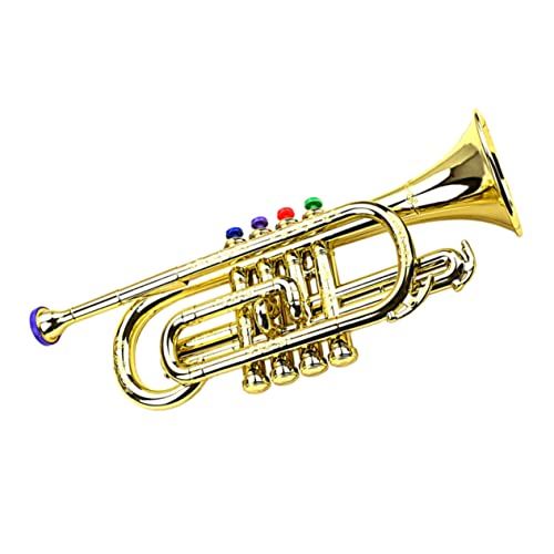 MOLUCKFU Goldene Trompete Imitation Trompete Für Musikalisches Lernspielzeug Educational Musical Toy Aus Plastik Ideal Für Kleine Musiker von MOLUCKFU