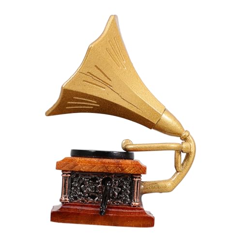 MOLUCKFU Grammophon Modell, Miniatur Haushaltsgeräte, Miniatur Hausmöbel, Mini Grammophon Ornament, Puppenhaus Phonograph, Mini Möbel, Kleines Grammophon, Puppenhaus Zubehör von MOLUCKFU