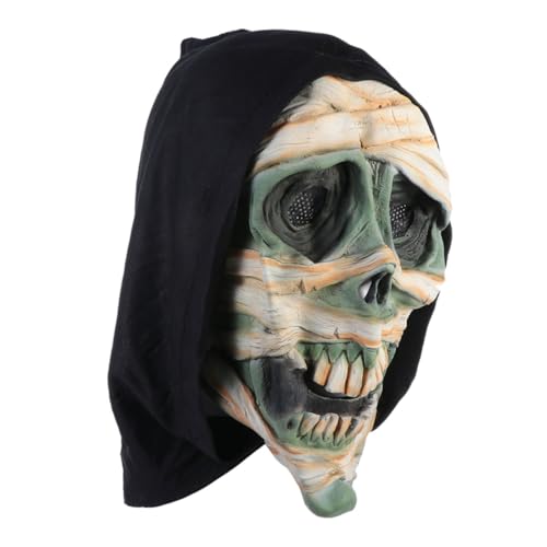 MOLUCKFU Gruselige Halloween Schädelmaske Für Erwachsene Realistische Gesichtsmaske Mit Schrecklichem Kopf Muster Ideal Für Kostümpartys Und Horror Events Unisex Halloween von MOLUCKFU