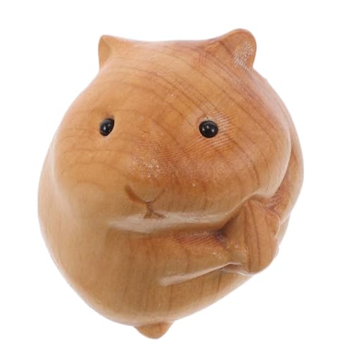 MOLUCKFU Hamster-Ornament deko Figur Auto Haubenstarter Tischlampenschirme nur mit Tiermotiv Stirnband für zu Hause Tiere Ornamente Desktop-Hamster- Tierförmiges Hamsterdekor Holz von MOLUCKFU