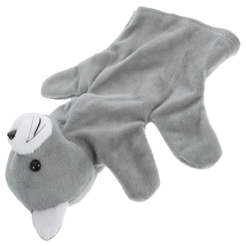 MOLUCKFU Handpuppe Katze Pupskissen Spielzeug Tierhandpuppen Handpuppen Für Babys Plüsch Handpuppe Plüsch-handpuppen Tierische Handpuppe Plüschtier-handpuppen Grey Pp Baumwolle von MOLUCKFU