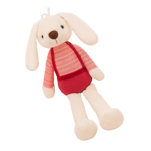 MOLUCKFU Hasenpuppe Kinder Kuscheltier für Kinder Bunny Plush hasenfiguren Spielzeughase Babygeschenk für Kaninchenplüsch -Häschen- PP Baumwolle rot von MOLUCKFU