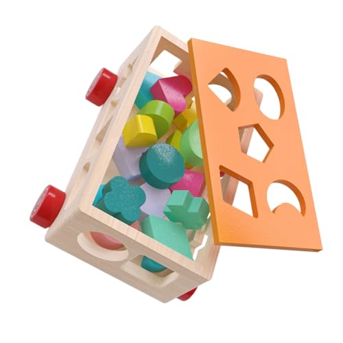 MOLUCKFU Hölzerner 17 Loch Formanhänger Kleinkindspielzeug Puzzlespielzeug Lernspielzeug Entwicklungsspielzeug DIY Bausteine Bausteine Spielzeug Holzblockanhänger Bunt von MOLUCKFU