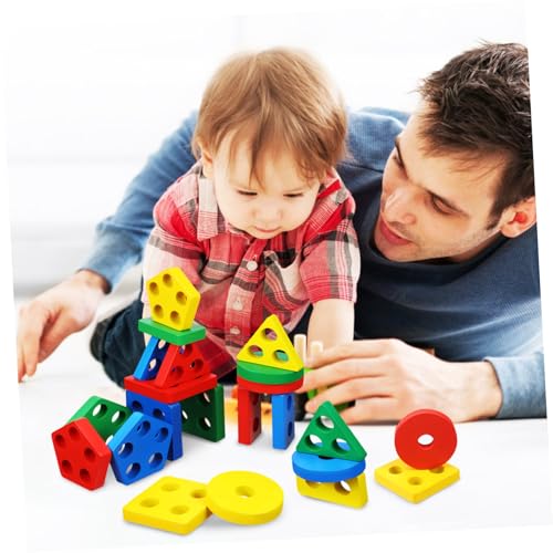 MOLUCKFU Holz Bauklötze Geometrische Sortierspiele Buntes Montessori Ab Jahr Fördert Farberkennung Formzuordnung und Feinmotorik Sicherer Holzspielzeug für Vorschulkinder MOLUCKFU Holz Bauklötze Geometrische Sortierspiele Buntes Montessori Ab Jahr Fördert Farberkennung Formzuordnung und Feinmotorik Sicherer Holzspielzeug für Vorschulkinder von MOLUCKFU