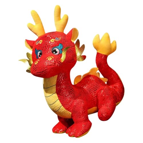 MOLUCKFU Jahr der Drachen-Maskottchen-Puppe Kawaii Drachenspielzeug Plüsch-Cartoon-Drachenspielzeug chinesische neujahrsdekoration glucksbringer Drachenplüschpuppe Drachenpuppenspielzeug von MOLUCKFU