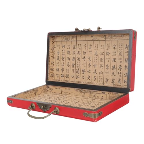 MOLUCKFU Holz Aufbewahrungsbox Mahjong Spiel Set Container Mahjong Container Multi-use Lagerung von MOLUCKFU