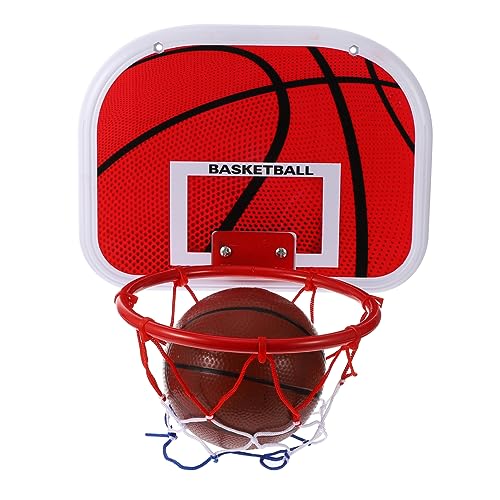 MOLUCKFU Kinder Basketballkorb Zum Aufhängen Robustes Eisen Basketballbrett Rot Ideal Für Drinnen Und Draußen Ohne Bohren Perfektes Spielzeug Für Kleine Basketballstars Mit Netz von MOLUCKFU