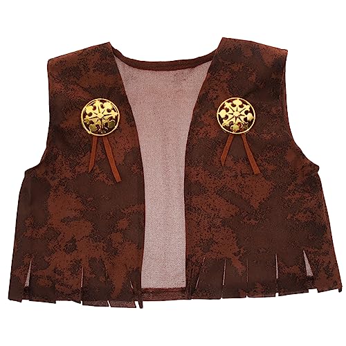 MOLUCKFU Kinder-Outfit Halloween Costume Halloween Kleidung Kinder Mode Kinder faschingskostüme Kostümzubehör Halloween-Kostüme für Jungen Kinderweste Kinder-Festivalweste Gestrick Brown von MOLUCKFU