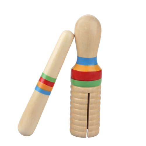 MOLUCKFU Kinder Sound Tube Hölzerne Crow Sounder Musical Toy Educational Spielzeug Mit Holzstab von MOLUCKFU