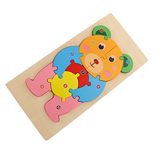 MOLUCKFU Kognitives Dreidimensionales Puzzle Kinder 3D-Puzzle Wildtier-Puzzle-Kind Tierisches Rätsel Hasenspielzeug Für Kinder Kaninchen Zahlen-Tier-Puzzle Klobiges Puzzle 3D-rätsel Hölzern von MOLUCKFU