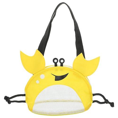 MOLUCKFU Krabben-Strandtasche Tasche Für Schwimmbrillen Aufbewahrungstasche Für Den Strand Kinder Strandtasche Kinderspielzeug Strandtasche Kinder Spielzeug Für Kinder Yellow Stoff von MOLUCKFU