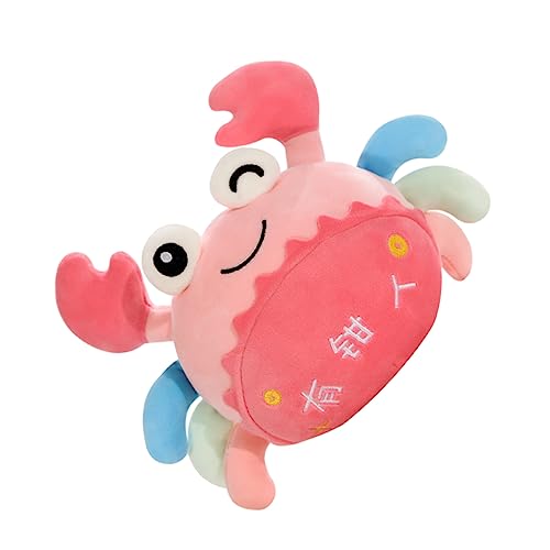 MOLUCKFU Krabbenpuppe kinderzimmer Kuscheltier Babies Toys - Geburtstagsgeschenke für Plüschpuppe Cartoon-Krabbenspielzeug Daunen Baumwolle Rosa von MOLUCKFU