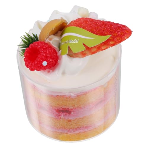 MOLUCKFU Künstliches Kuchendekorationsmodell Simuliertes Dessert Für Tischdekoration Und Party Accessoire Frucht Und Sahnekuchen Im Becherdesign Für 6er Set von MOLUCKFU