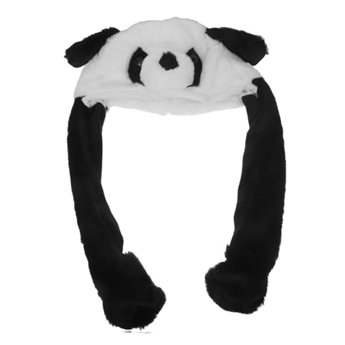 MOLUCKFU Kuscheltier Hut Baustützen Kopfschmuck Hutschachtel Cartoon-panda-hut Lustiger Panda-hut Kopfbedeckung in Panda-form Panda-förmiger Hut Panda-hut-requisite Hut-dekor Pp Baumwolle von MOLUCKFU