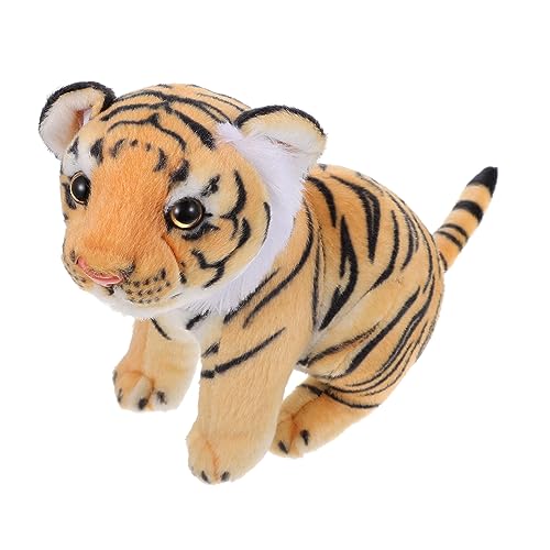 MOLUCKFU Kuscheltier Tiger Gelbes üschspielzeug Niedliches Tiger Modell Für Dekorative Tigerfigur Als Tierisches Für Jungen Und ädchen von MOLUCKFU