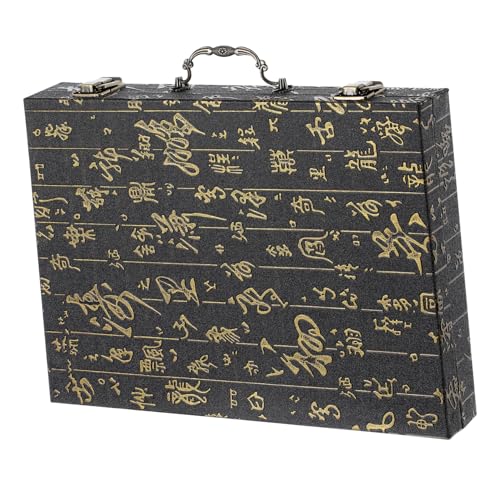 MOLUCKFU Mahjong Holz Organizer mit Eleganter Prägung Tragbare Spielstein Aufbewahrungsbox mit Griff Geräumiger Koffer für Chinesische Brettspiele Multifunktional für Schach und Mahjong MOLUCKFU Mahjong Holz Organizer mit Eleganter Prägung Tragbare Spielstein Aufbewahrungsbox mit Griff Geräumiger Koffer für Chinesische Brettspiele Multifunktional für Schach und Mahjong von MOLUCKFU