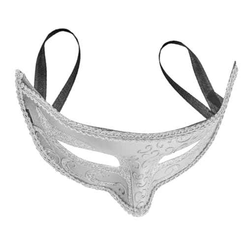 MOLUCKFU Maskerade-Maske halloween masken faschingsmasken Halloween-Kostüme für Erwachsene weiße Maskerademaske Halloween-Maske Cosplay-Party-Maske Kostüm Party Maske Abs Silver von MOLUCKFU