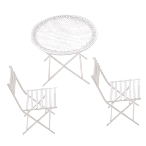 MOLUCKFU Maßstab Weißes Miniatur Kaffee Tisch Stuhl Robust Detailreich Für Puppenhaus Dekoration Mini Garten Zubehör MOLUCKFU Maßstab Weißes Miniatur Kaffee Tisch Stuhl Robust Detailreich Für Puppenhaus Dekoration Mini Garten Zubehör von MOLUCKFU