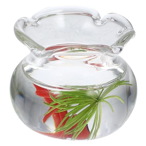 MOLUCKFU Mikro-landschaftsglas-Aquarium Aquarium-dekor Miniatur-Aquarium Mini-Aquarium Mini-hausdekoration Winzige Dinge Küchentisch Mittelstücke Mini-hausversorgung Rot Harz von MOLUCKFU