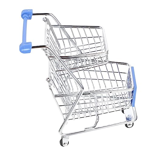 MOLUCKFU Einkaufstrolley Klein Trolley Einkaufstrolley Mini Einkaufswagen Aus Doppelschichtiger Handwagen Trolley Für Perfekt Als Dekoration Für Zuhause Und Kaufladen Ideal Als von MOLUCKFU